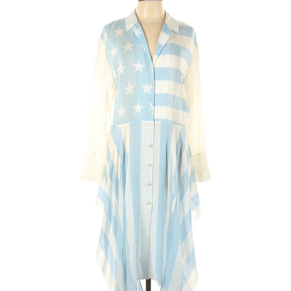 Hilfiger Collection American Flag Shirt Dress 10